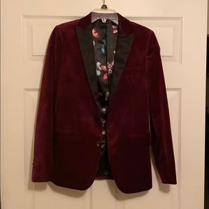 Bordeaux Velvet Blazer